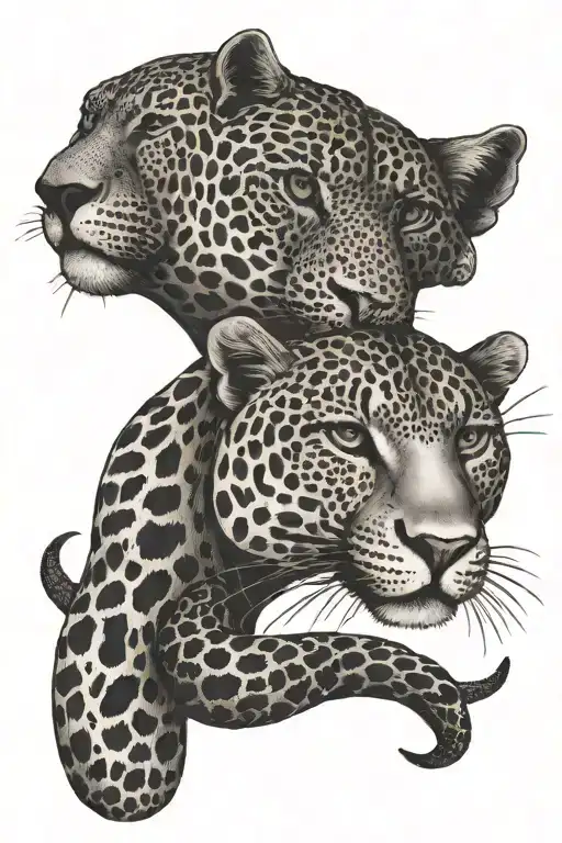 Leopard And Snake Head
