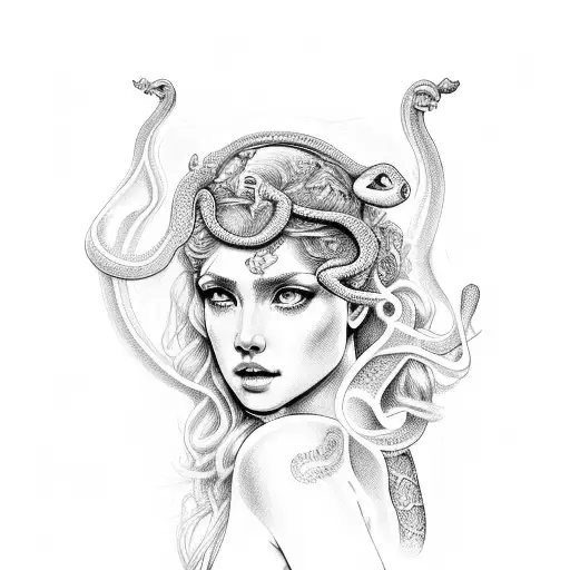 Greek God Aphrodite With Snake