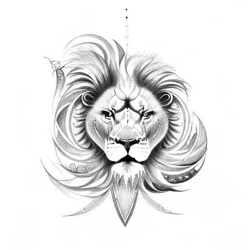 Infinity Symbol Birds Sun Moon Lion Feather