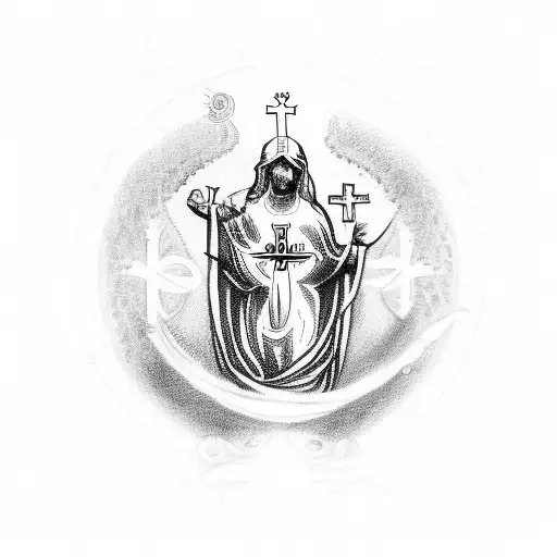 Aquarius With Some Catholic Symbols