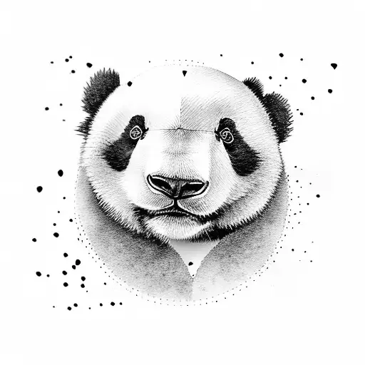 Panda With With The Black Spots On His Eyes Looking Like Hearts