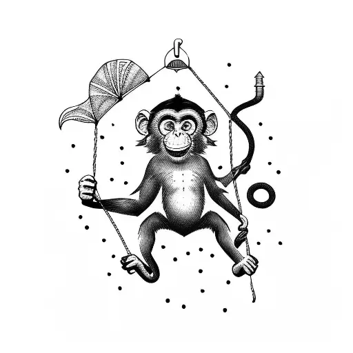 Monkey Parachuting