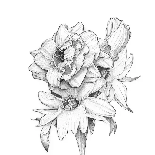 Daffodil Rose And Aster Flower Bouquet