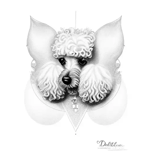 German Trim Poodle With Big Eyes