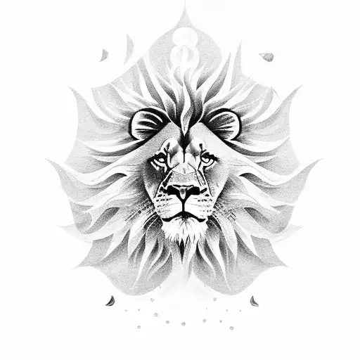 Lion Jungle Clouds Sun Rays