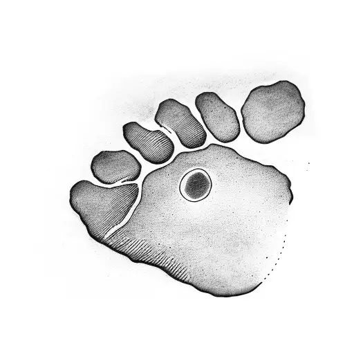 Dog Paw With Fingerprint Ridges