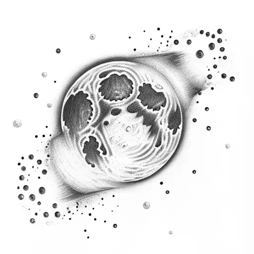 Big Moon With Many Bubbles Around