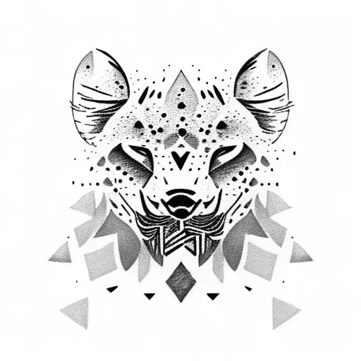 Half Face Of A Lion With Half Face Of A Hyena