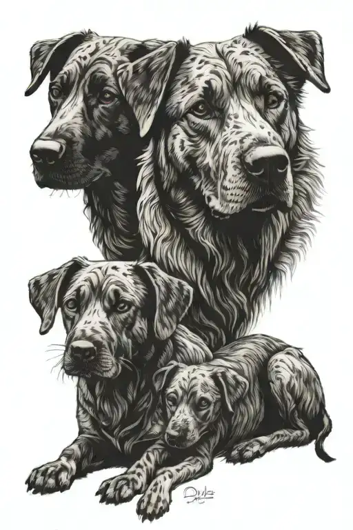 Dogs Sitting Together Symbolizing The Client's Love For Both