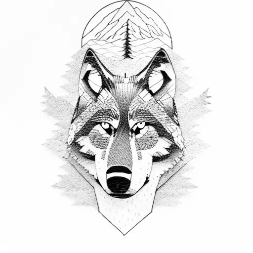 Wolf And A Bear In The Woods