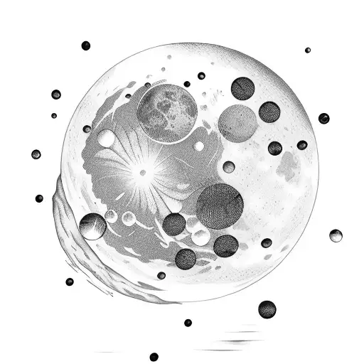 Big Moon With Many Bubbles Around