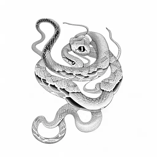 A Snake Wrapped In Flowers