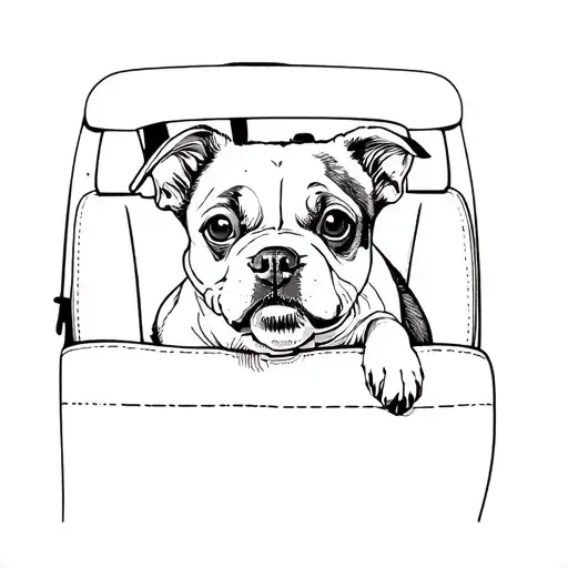 A Dog In The Back Seat Of A Car