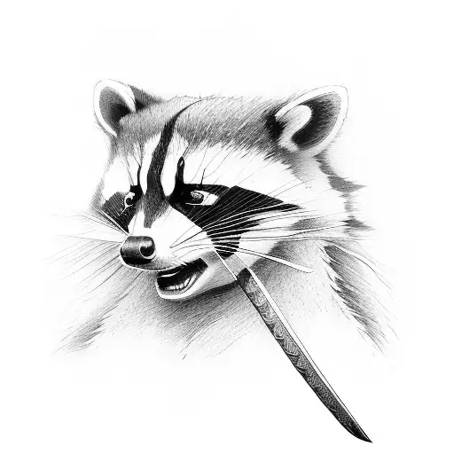 Fighting Samurai Racoon