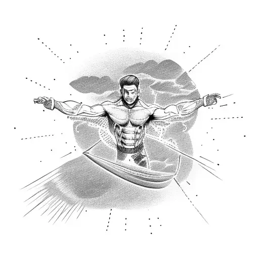 Muscular Man Falling From The Sun