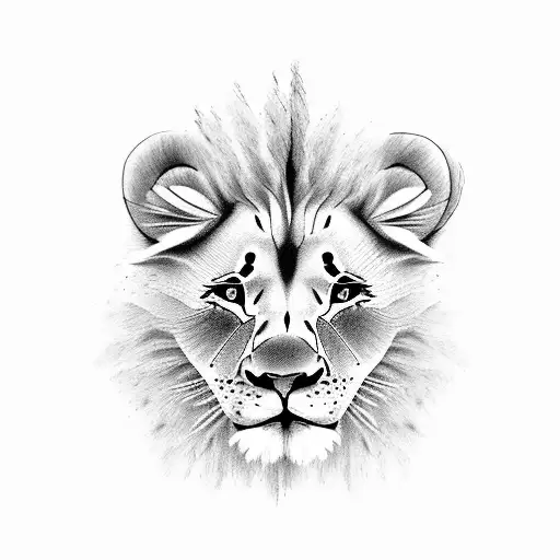 A Family Of A Lion And A Lioness With Cubs In Gungal