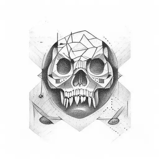 A Tattoo Above The Elbow Represents Plato's Cave In Black Lines