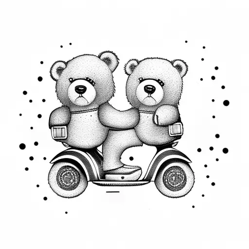 Teddy Bear Riding A Vespa
