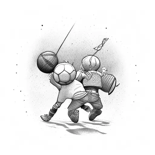 A Father And Son Playing Their Favorite Sport Together