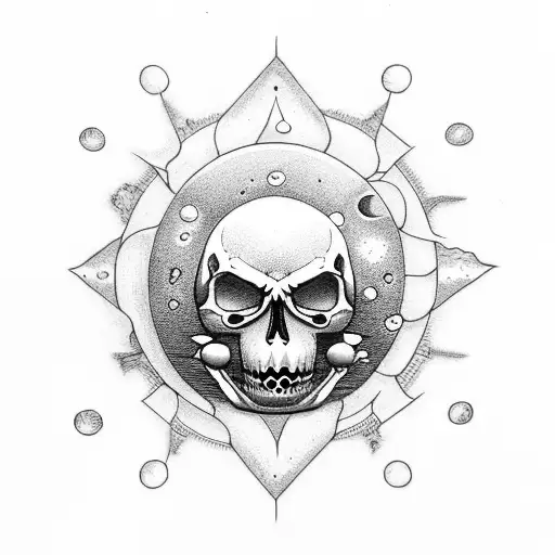 Moon Phases Life And Death Skulls