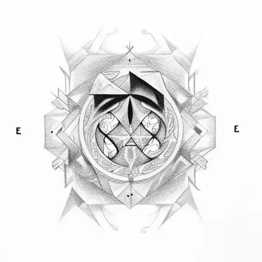 Letter E Combined With Gemini Symbol