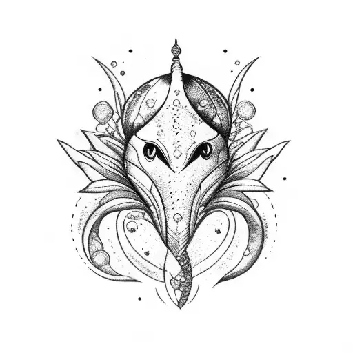 Pisces Symbol With Flowers