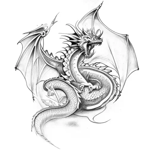 Back Tattoo Dragon With Flowers And A Bible Verse