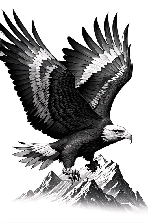 A Majestic Eagle Soaring Over A Mountain Range With An Arrow In Its Talons