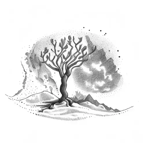 An Olive Tree With A View Of A Camera Lens