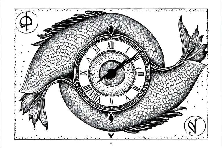 Pisces Zodiac Sign 3Rd Eye Clock Tower Tarot Card