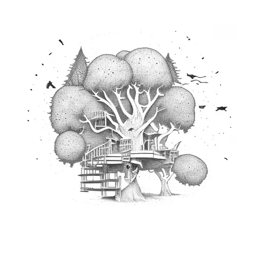 3 Level Tree House Falling Apart