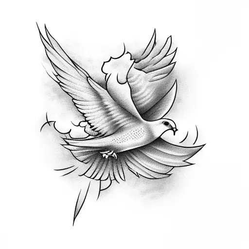 Word Chosen With A Dove And Clouds