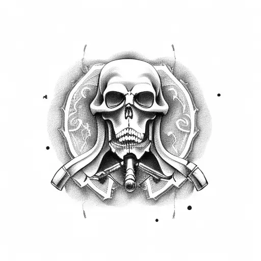 Grim Reaper Holding Rifle