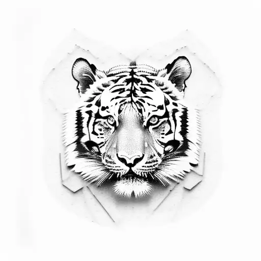 Tiger With Blue Eyes Roaring