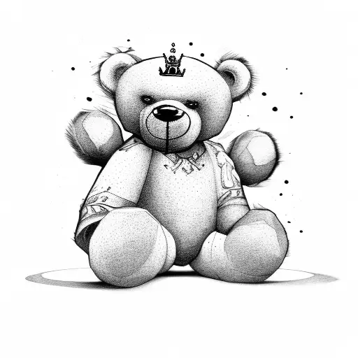 King Teddy Bear With An Olive