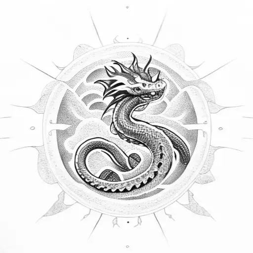 Snake Dragon Moon And Sun