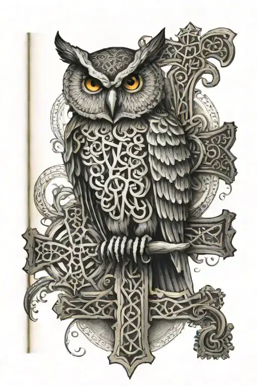 Owl Book Celtic Cross 177