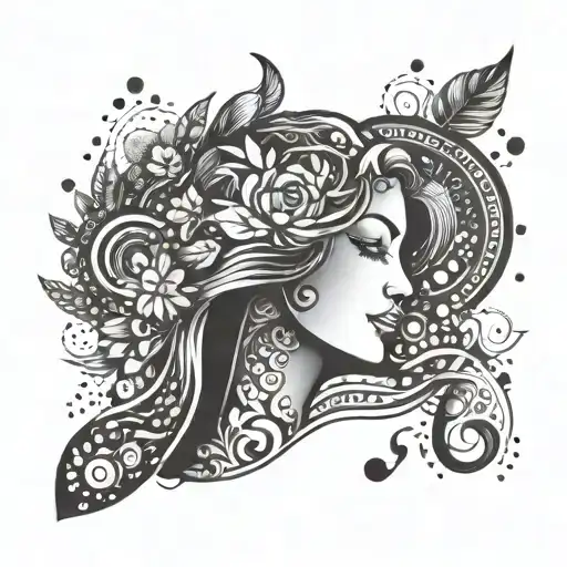 Abstract Design Incorporating Elements Of Motherhood And Breastfeeding