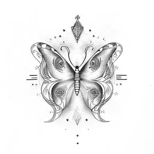 Virgo Zodiac Sign As The Body On A Butterfly
