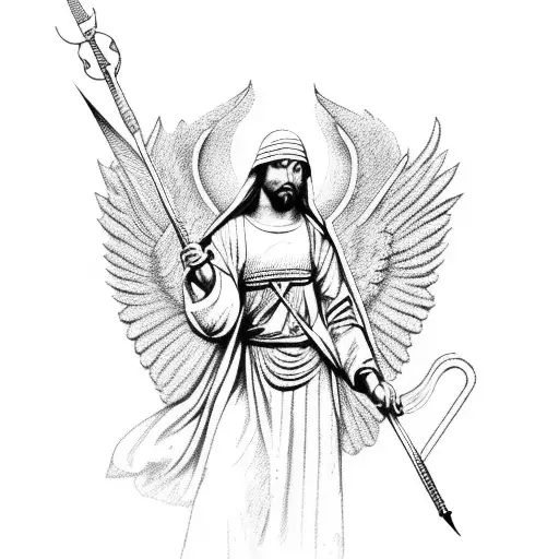Saint Angel Holding A Spear