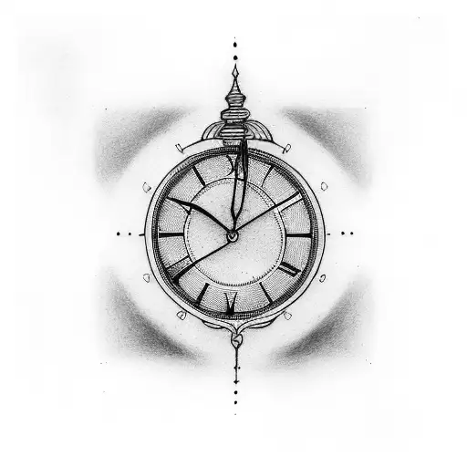 Broken Clock Tattoo Design For Men