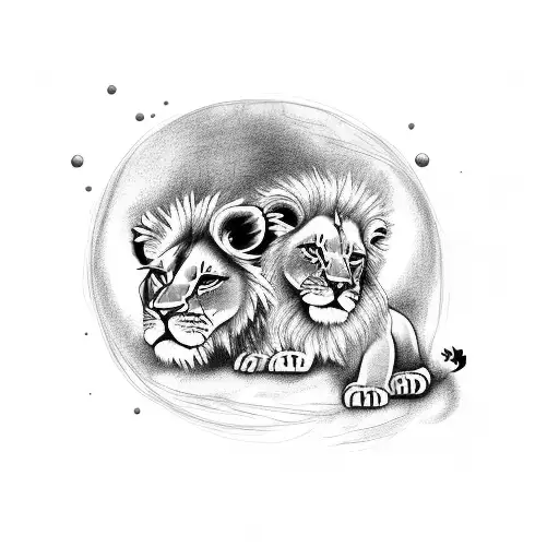 Lion Baby Boy And Lion Baby Girl