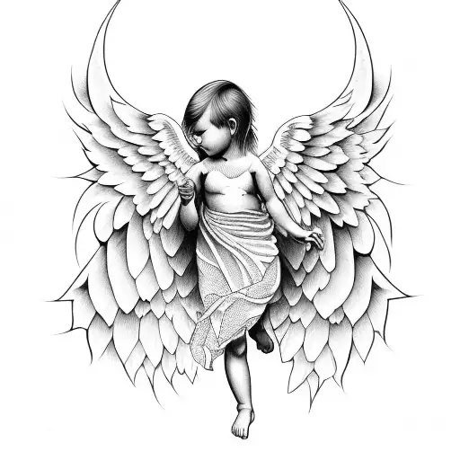Baby Angel That Cover Inside Forearm