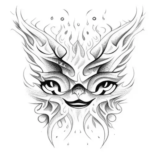 A Fire Alchemy Simbol With A Forest In Fire Inside