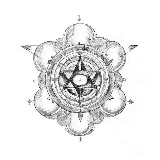 Astrology With Alchemy Symbols And Zodiac Symbols Of Planets In Sacred Geometry