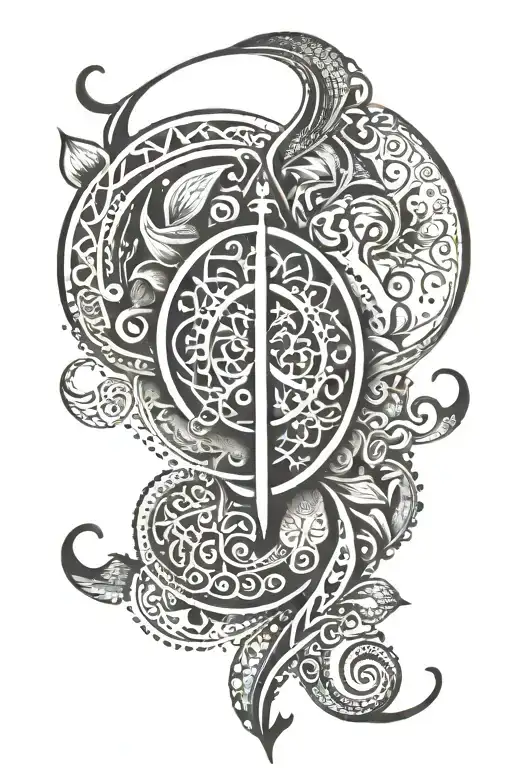 Unalome Symbol Surrounded