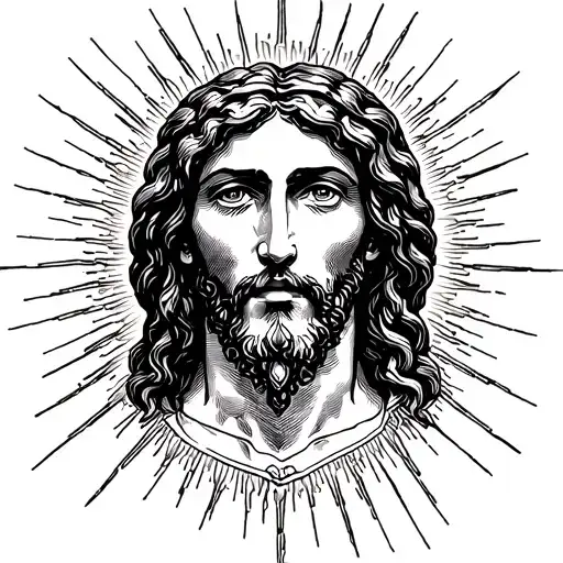 Jesus Heart And Flashes Of Light