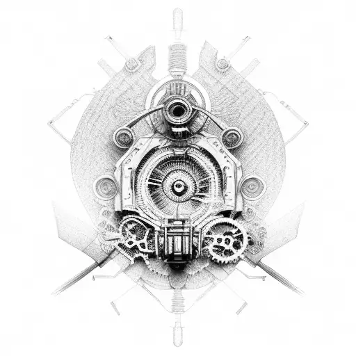 An Intricate Mechanical Wing Design With Gears And Pistons