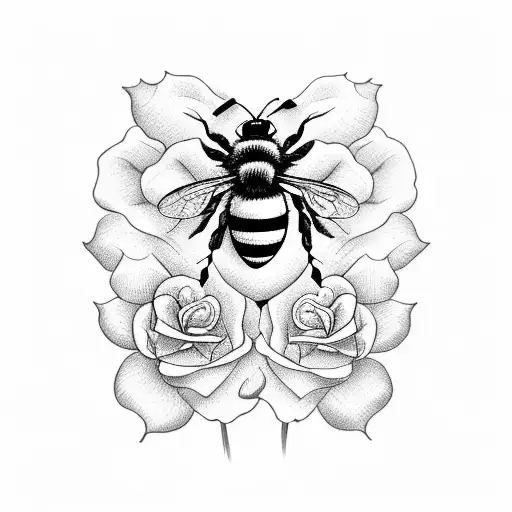 Bee With Roses