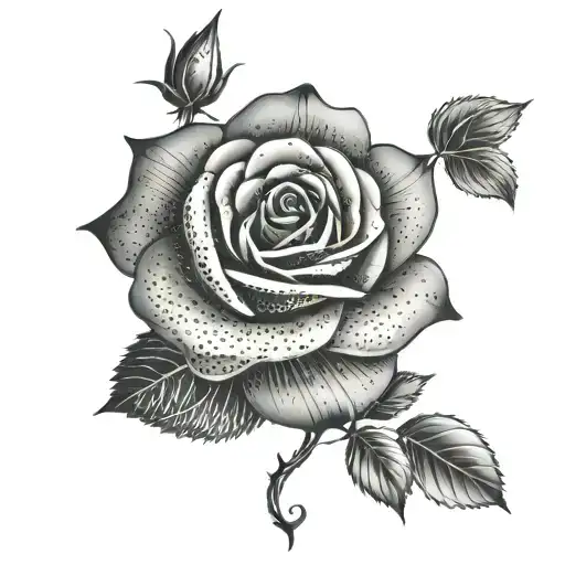 Tattoo Rose In Graphic Style